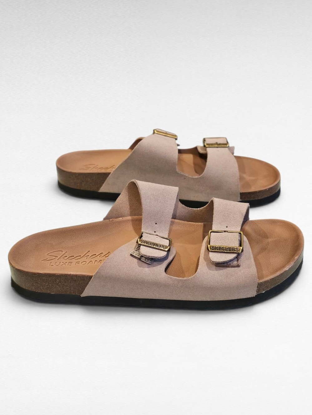 Skechers Two Strap Sandals Taupe Size 8 - Picture 8 of 15